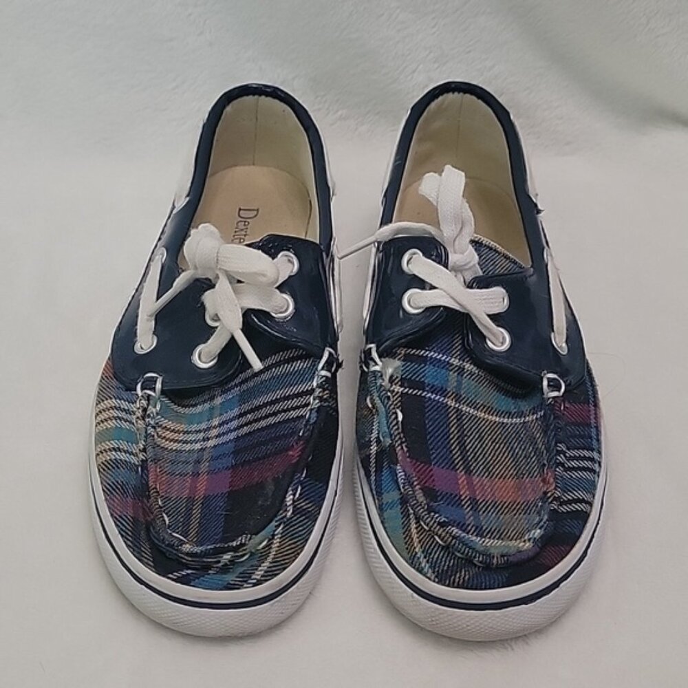 Dexter Plaid Blue Green Red Top Siders Flats Size 6.5